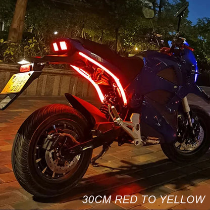 แถบไฟเลี้ยว DRL LED แบบยืดหยุ่นสำหรับรถจักร – 2 ชิ้น