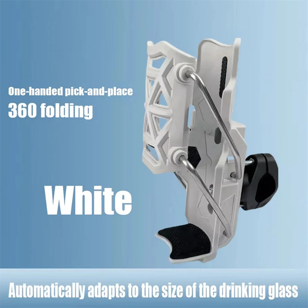 Porte-gobelet pour guidon réglable à 360° – Support universel pour bouteille d’eau (32–77 mm)
