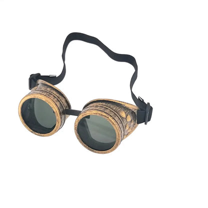 Steampunk Motorcycle Goggles — Heavy Metal Frame | Clear Lens | Gothic Style | 5 Finishes
