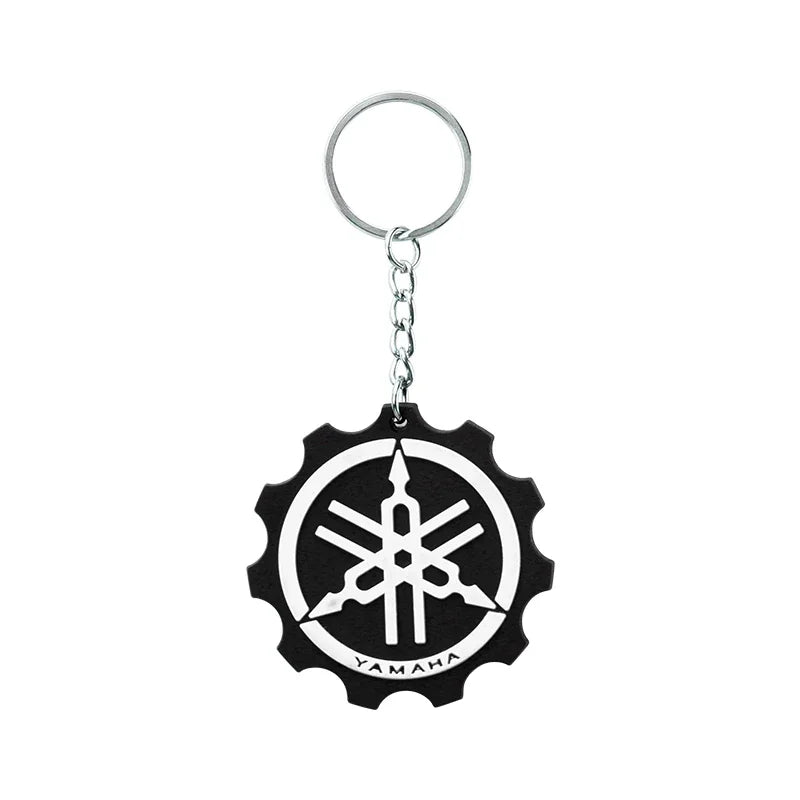 Motorcycle Tuning Fork Gear Keychain – PVC Moto Keyring