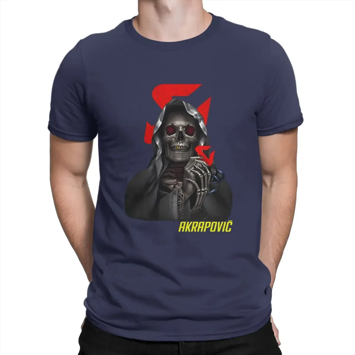 Men's Dark Reaper Skull Graphic T-Shirt – Pure Cotton Moto Enthusiast Tee