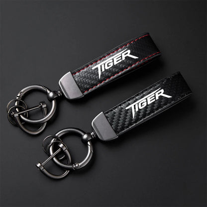 Carbon-Fiber-Style Motorcycle Keychain