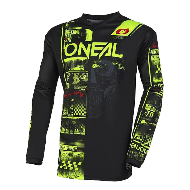 Maglia da motocross traspirante ad asciugatura rapida, maniche lunghe, unisex, da fuoristrada MX e ciclismo da gara