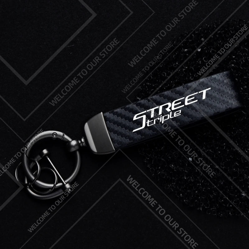 Motorcycle Logo Keychain – Zinc Alloy & PU Leather Rider Key Ring