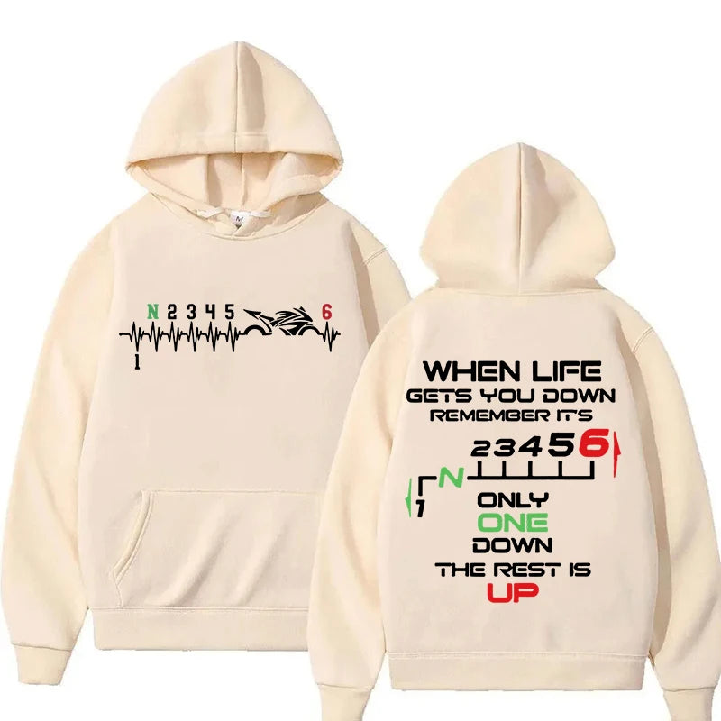 Motorcycle Gear Shift Heartbeat Hoodie – Rider Pullover
