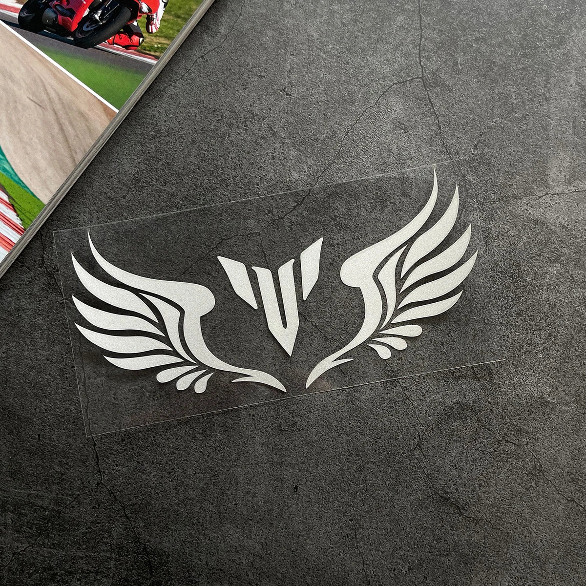 MT Wing Logo Reflective Motorcycle Sticker – Fuel Tank, Windshield & Helmet Decal