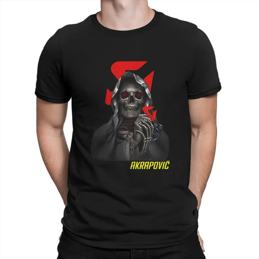 Men's Dark Reaper Skull Graphic T-Shirt – Pure Cotton Moto Enthusiast Tee