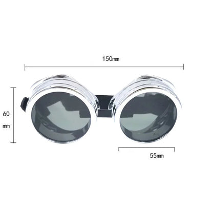 Steampunk Motorcycle Goggles — Heavy Metal Frame | Clear Lens | Gothic Style | 5 Finishes