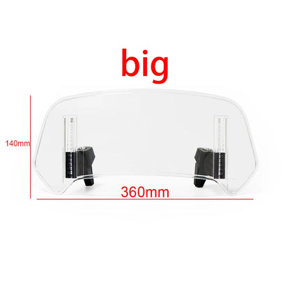 Extensión universal de parabrisas para motocicleta – Deflector ajustable de montaje con abrazadera
