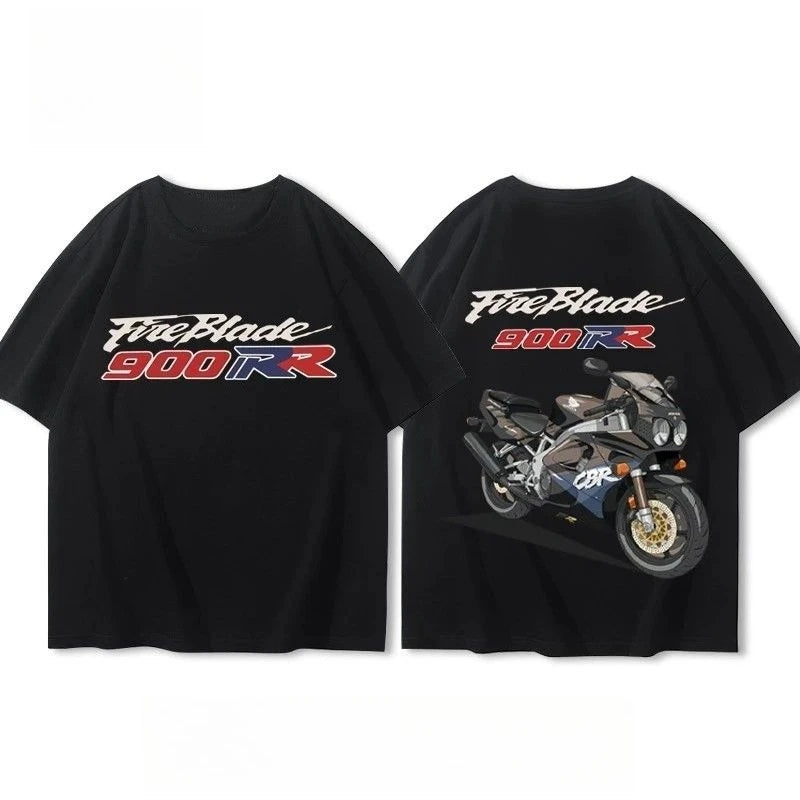 Motorcycle Racing Graphic T-Shirt – Oversized Unisex Short Sleeve, 6 Colors