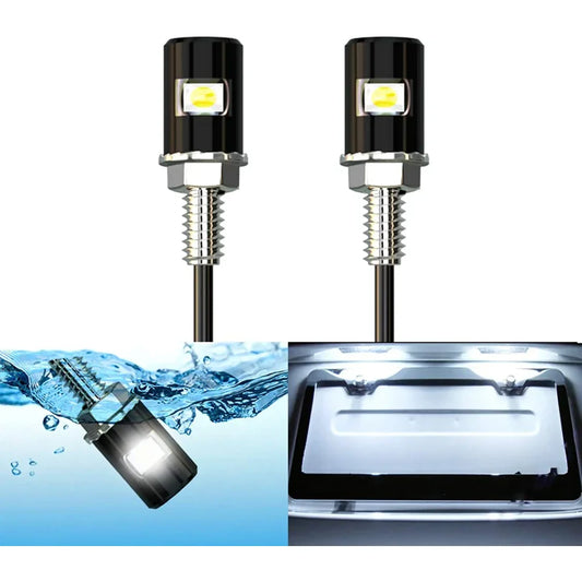 12V LED License Plate Screw Bolt Lights – 5630 SMD 6000K White, Pair