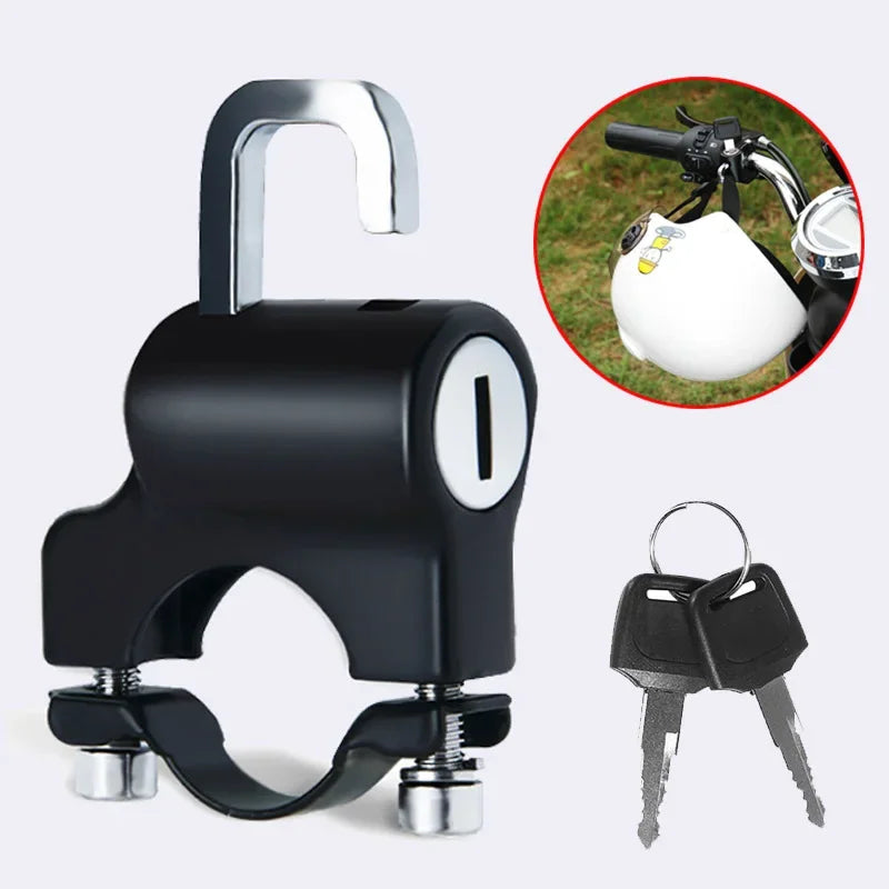 Motorcycle Helmet Lock – Anti-Theft Handlebar Mount for 20–26mm Pipes