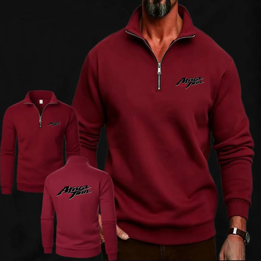 Men's Fleece Stand Collar Pullover Sweatshirt
