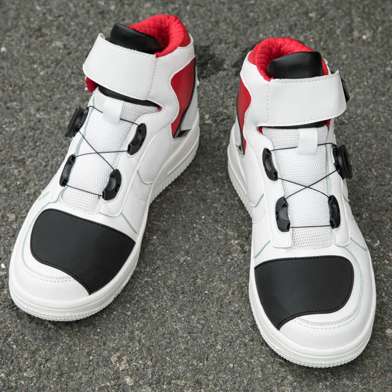 Unisex Breathable Motorcycle Boots – Mid-Calf Motocross Riding Shoes