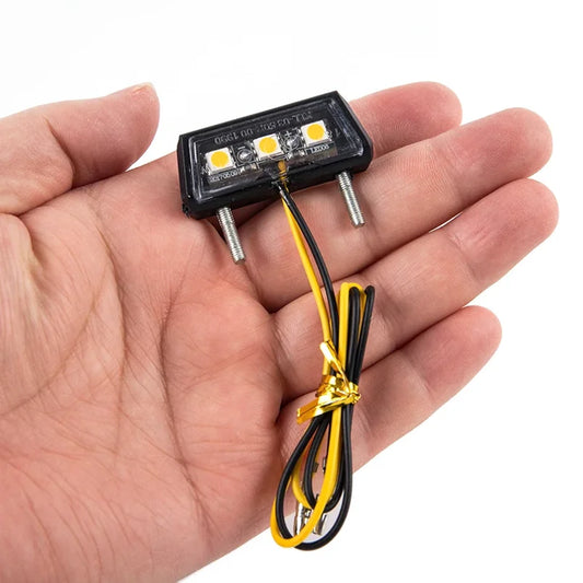 12V Motorcycle License Plate LED Light – Waterproof 3-LED Number Plate Lamp