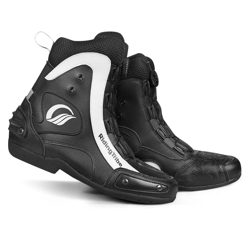 Professional Leather Motorcycle Boots — Rubber Sole, Unisex