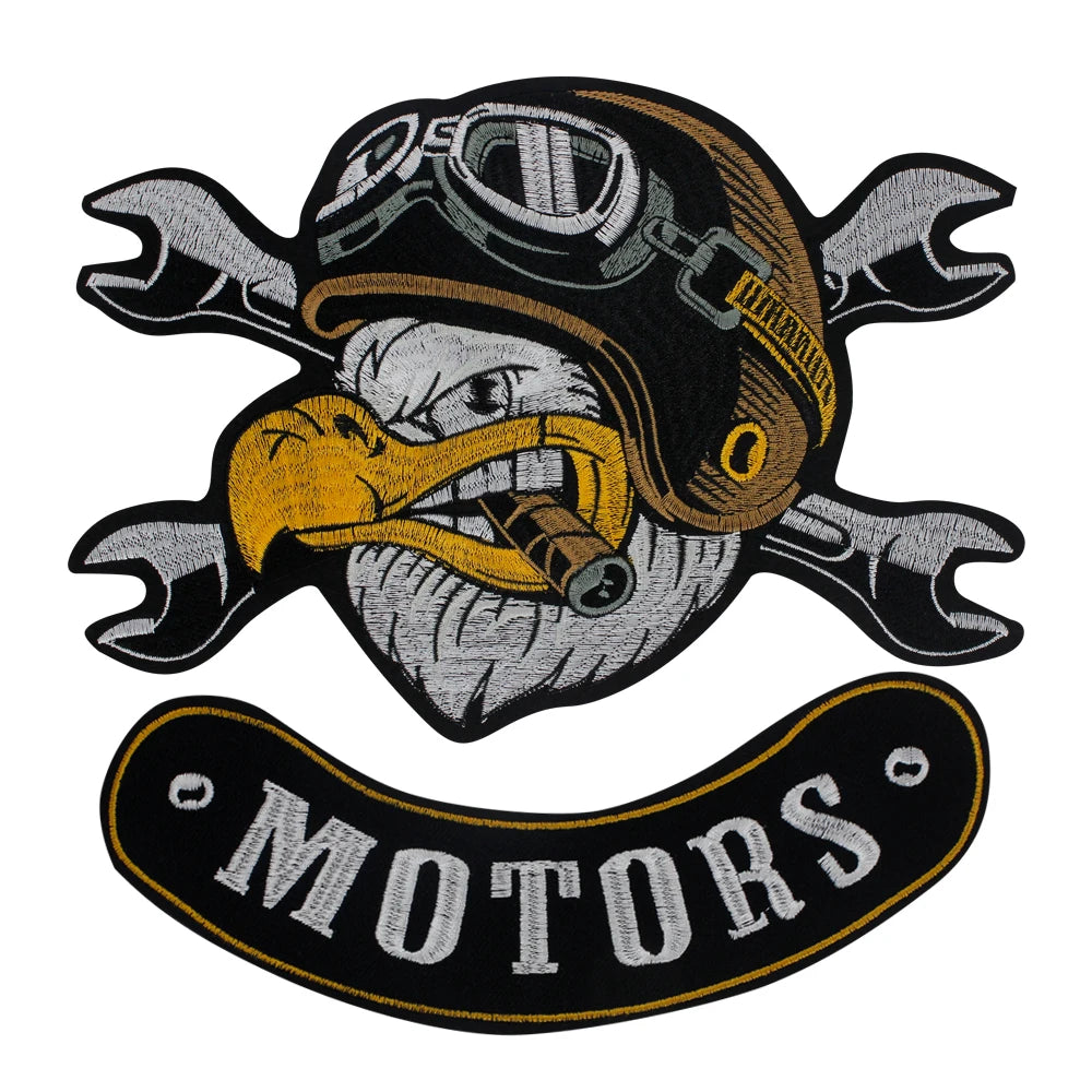Eagle Biker Iron-On Embroidered Patch – Jacket, Vest & T-Shirt