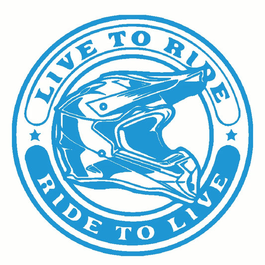 Live to Ride Motorcycle Vinyl Decal Sticker – 14.2 cm Round | 15 Finishes