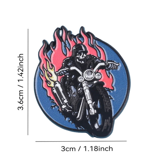 Motorcycle Enamel Lapel Pin — Punk Gothic Biker Badge