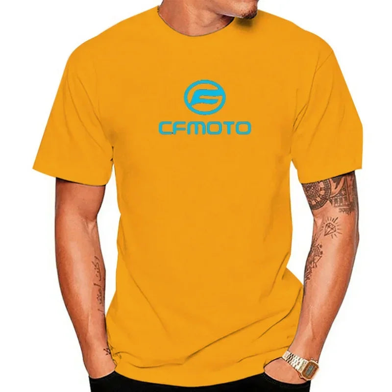 Motorcycle Graphic Cotton T-Shirt – Oversized Casual Tee for Riders