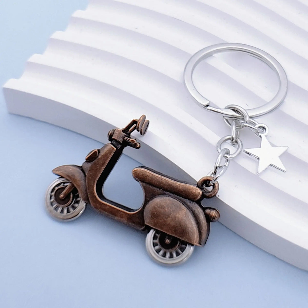 Motorcycle Retro Metal Keychain