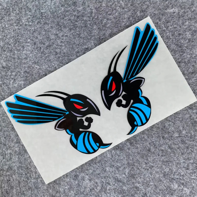 Bộ decal nhãn dán PVC hình ong bắp cày giận dữ chống nước – Thân xe máy, ô tô, xe tải (2 chiếc)