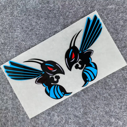 Angry Wasp PVC Waterproof Decal Sticker Set – Motorcycle Car Truck Body (2pcs)