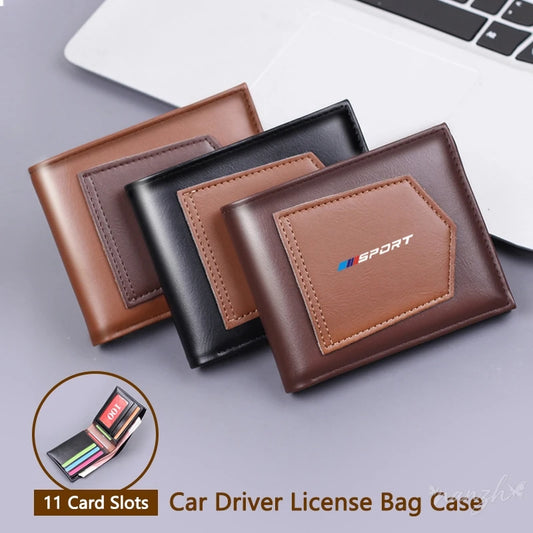 Sport Leather Men's Wallet – Waterproof Short Bifold with Card Slots