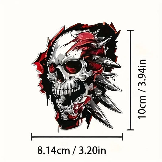 Spiked Skull Waterproof Vinyl Decal Sticker – Motorcycle & Car