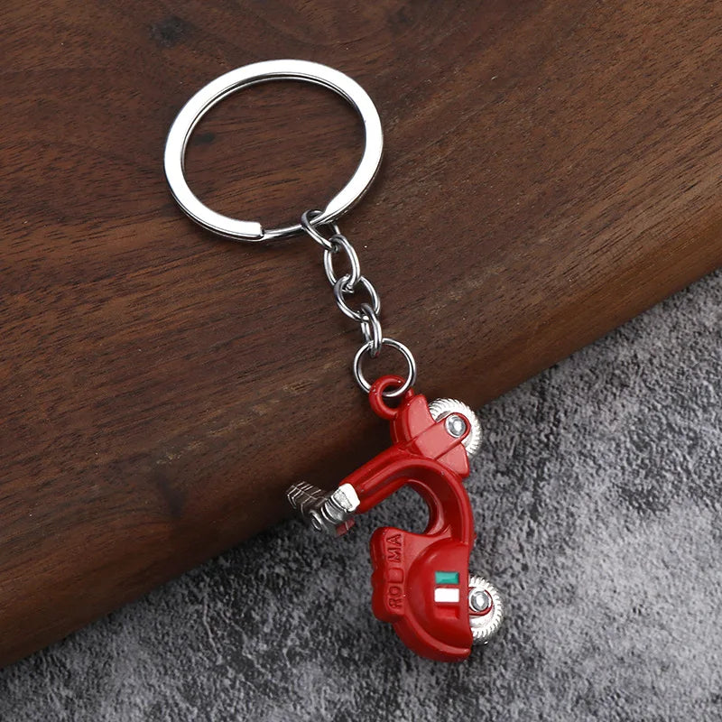 Mini Scooter Keychain – Vintage 3D Metal Moped Key Ring