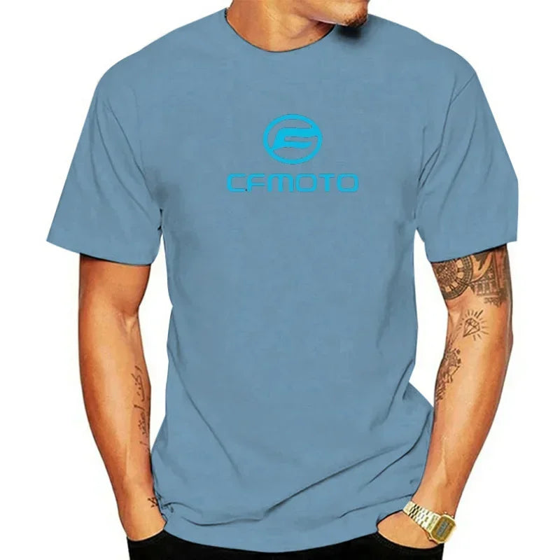 Motorcycle Graphic Cotton T-Shirt – Oversized Casual Tee for Riders