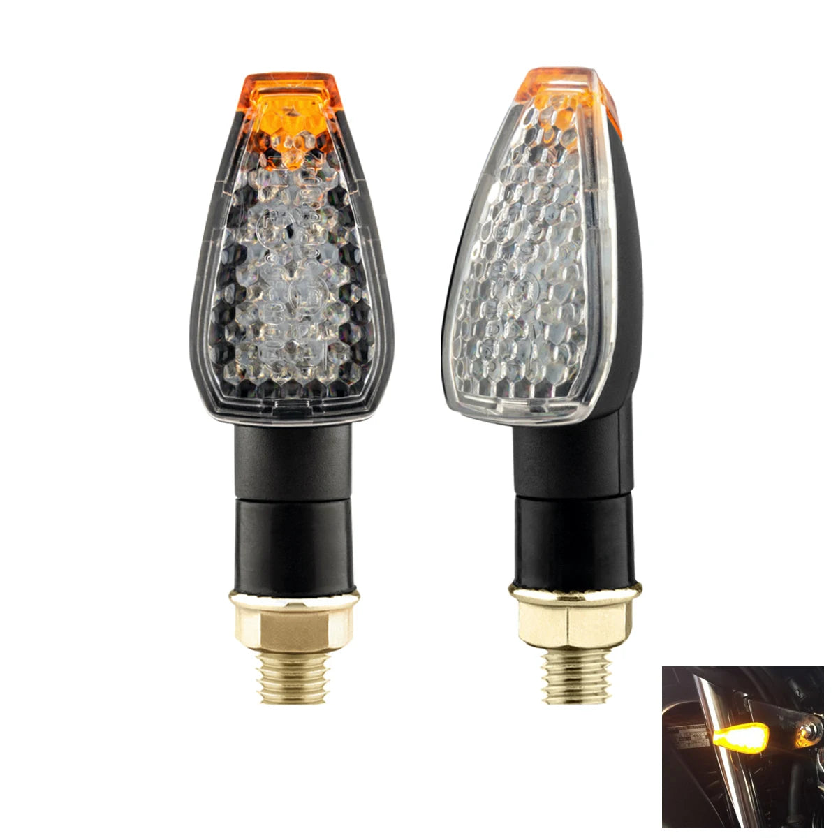 Motorcycle 14 LED Amber Turn Signal Blinker – Universal 12V Indicator Light