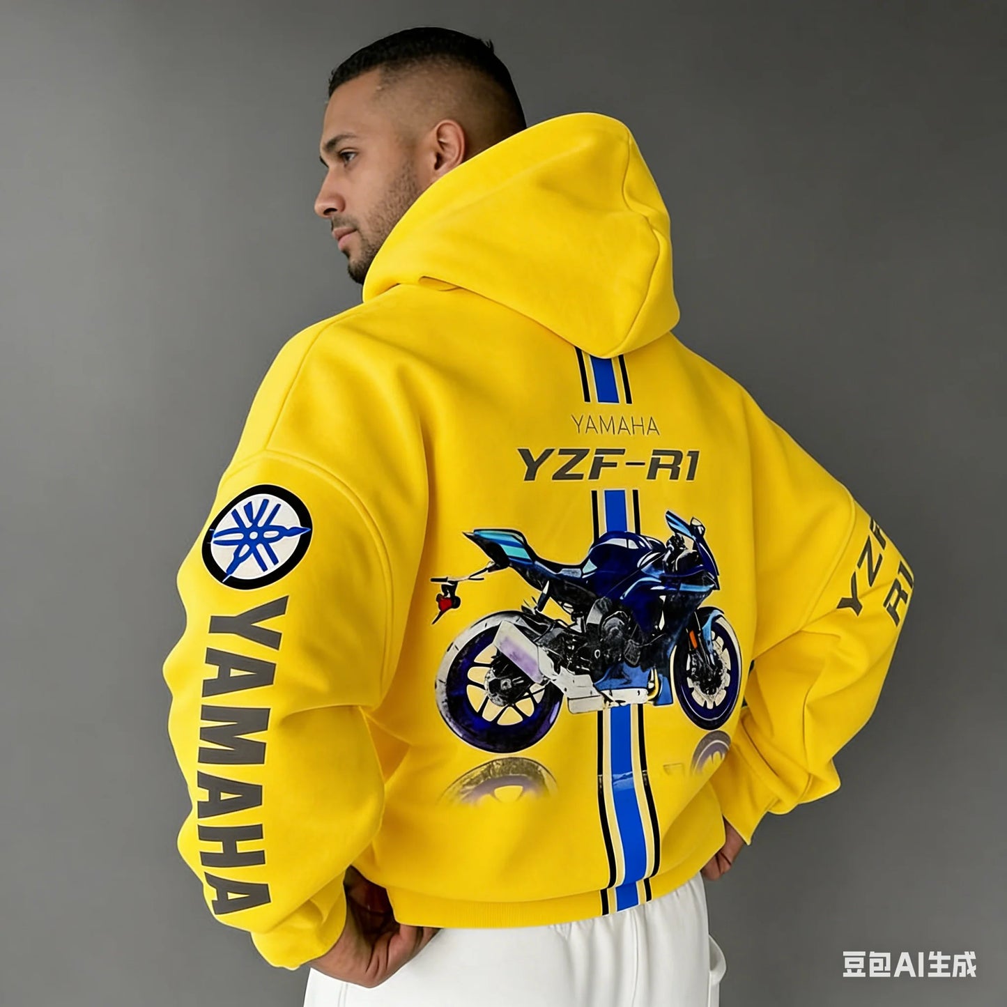 Motorcycle Oversized Cotton Hoodie – Unisex All-Season Sportswear