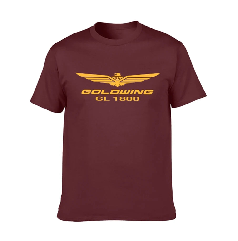 Goldwing GL1800 Motorcycle Graphic T-Shirt — 12 Colors, Men's Cotton Tee
