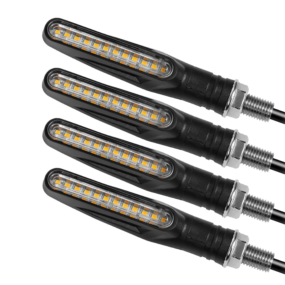 Universal LED Motorcycle Turn Signals – Sequential Flowing Amber