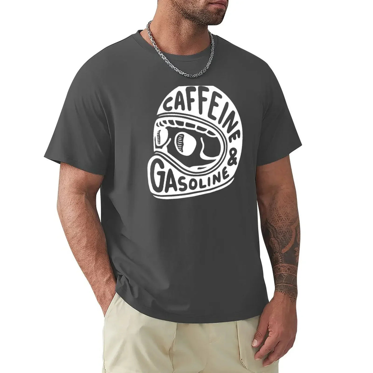 カフェイン＆ガソリン モトグラフィックTシャツ — 100%コットン | S–6XL | 11色