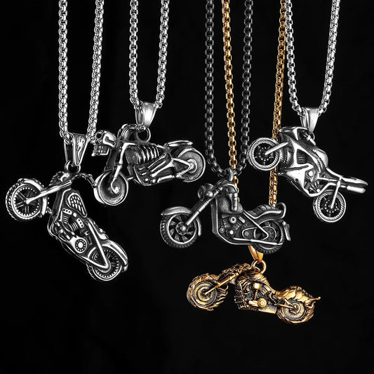 Motorcycle Series Stainless Steel Pendant Necklace – 10 Designs