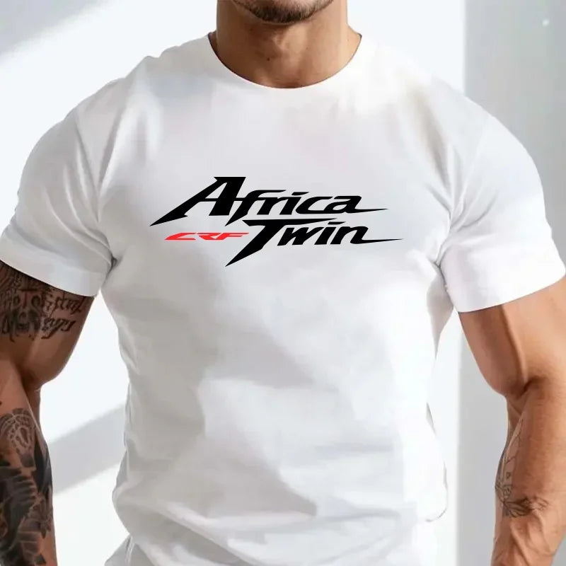 Men's Motorcycle Graphic Cotton T-Shirt