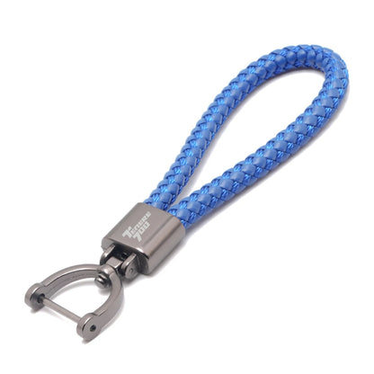 Custom Logo Motorcycle Keychain – Zinc Alloy with Braided Rope Key Ring