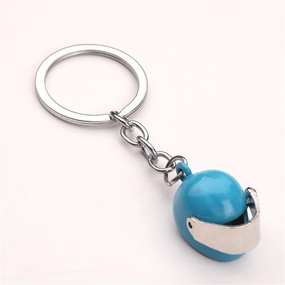 Mini Motorcycle Helmet Keychain – 3D Metal Moto Helmet Key Ring
