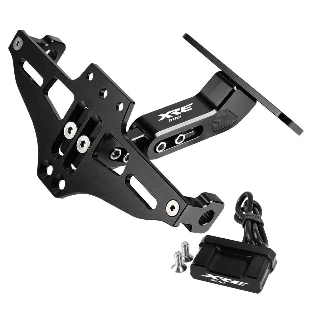 Adjustable License Plate Holder – Aluminum Motorcycle Frame Bracket