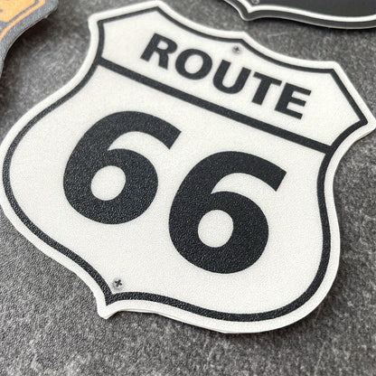 Route 66 Frosted Motorcycle Sticker – Waterproof UV-Resistant Decal