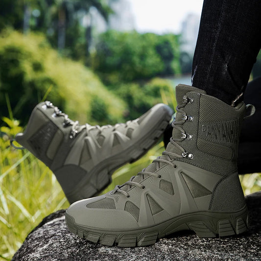 Men's High-Top Off-Road Motorcycle Boots – Windproof Riding & Hiking