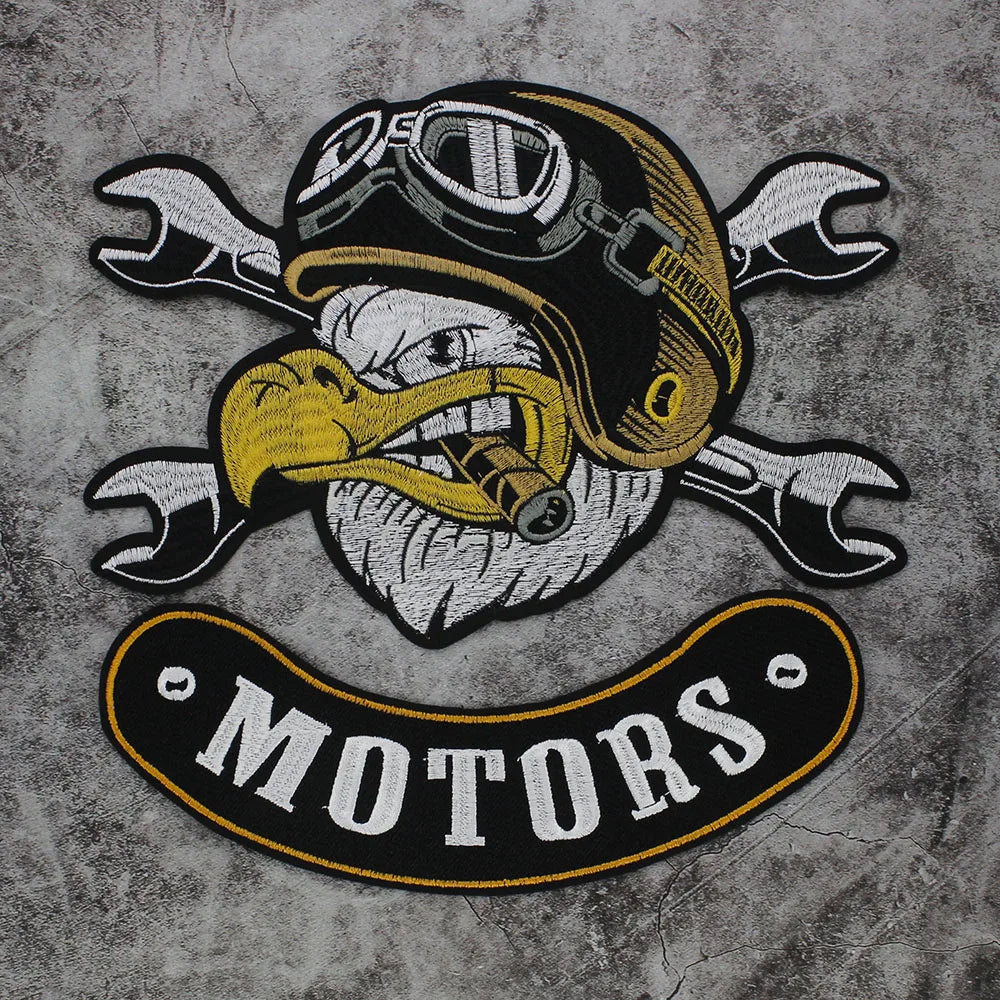 Eagle Biker Iron-On Embroidered Patch – Jacket, Vest & T-Shirt