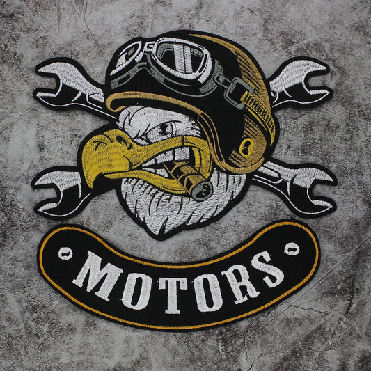 Eagle Biker Iron-On Embroidered Patch – Jacket, Vest & T-Shirt