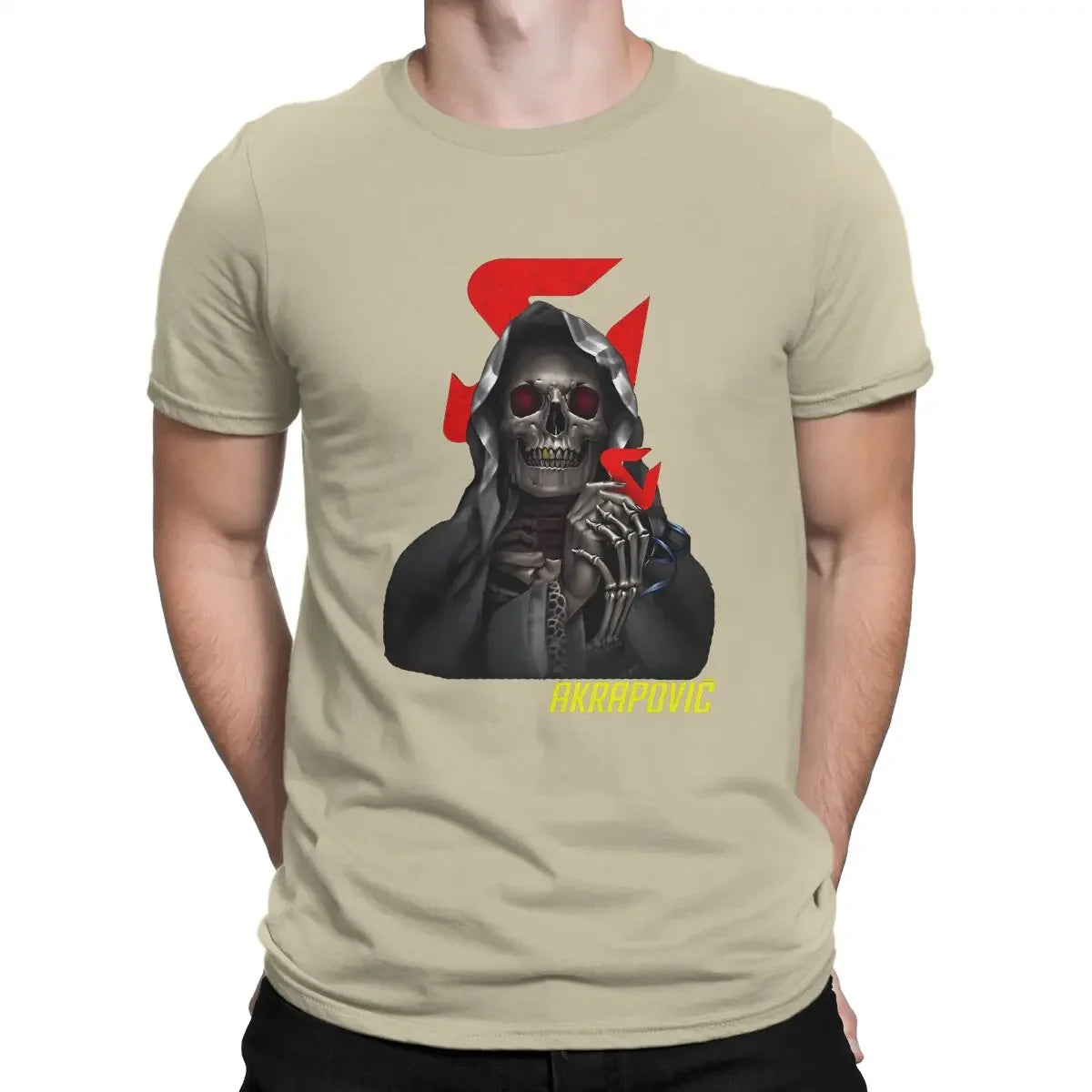 Men's Dark Reaper Skull Graphic T-Shirt – Pure Cotton Moto Enthusiast Tee