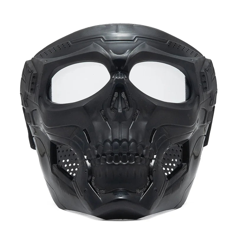 Skull Full Face Motorcycle Mask with Colored Goggle