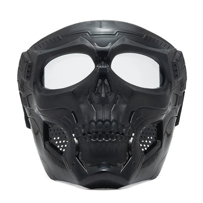 Skull Full Face Motorcycle Mask with Colored Goggle