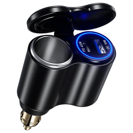 Motorcycle DIN Hella Plug USB-C Charger Adapter – 45W PD + 18W QC 3.0