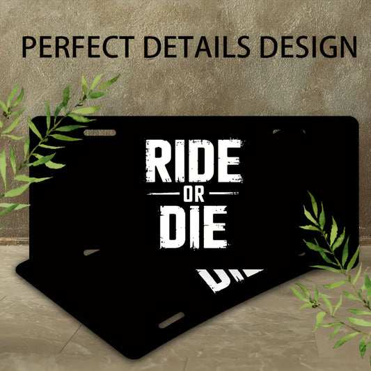 "Ride or Die" Biker Aluminum Decorative License Plate – Garage Wall Art